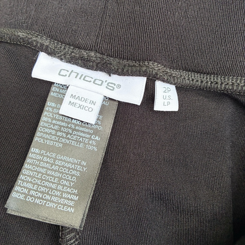 Chico’s Black Pants Lace Hem Sz LP - Picture 4 of 6